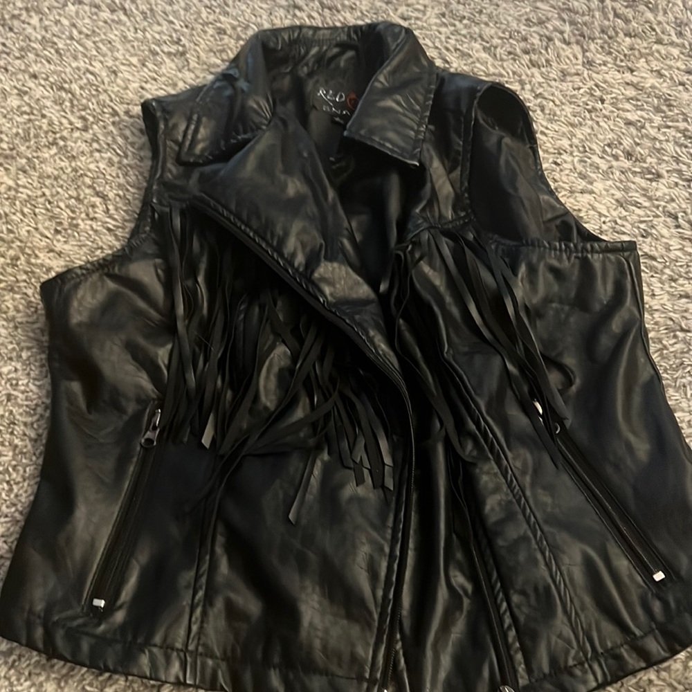 Faux leather vest